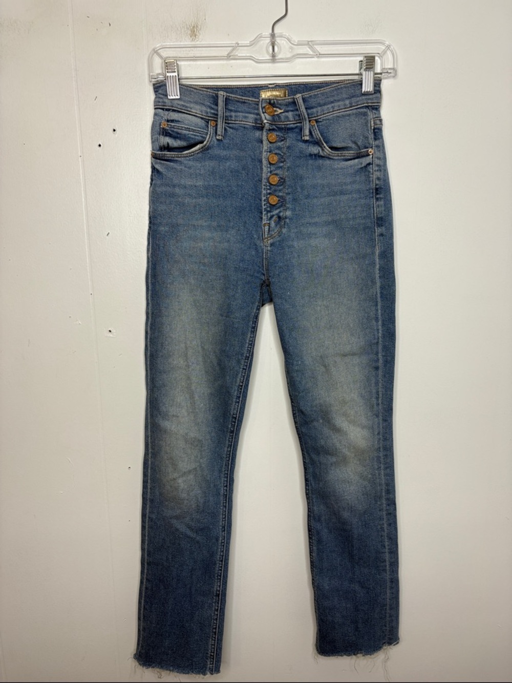 Mother Jeans Womens 25 Pixie Dazzler Ankle Fray Shoot To Thrill Button Fly